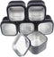 6-Pack 8oz Empty Square Metal Tins with Clear Window for Candle Making, Candies, Gifts & Treasures, Black...
