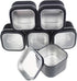 6-Pack 8oz Empty Square Metal Tins with Clear Window for Candle Making, Candies, Gifts & Treasures, Black...