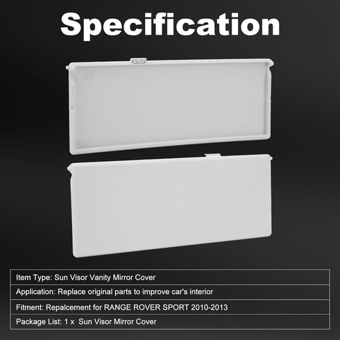 Car Sun Visor Mirror Cover, Heat Resistant Visor Mirror Cover Beige, Sturdy Sun Shade Mirror Shell Vanity Mirror Frame, Replacement for RANGE ROVE...