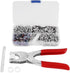 Press Stud Pliers Heavy Duty - 120 Pcs Buttons+1 Pliers+1 Punch Tool 120 Sets Mix Colors Metal Prong Snap Buttons Fasteners Press Studs and Plier ...