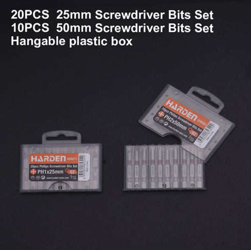 Edward Tools PH2 Screwdriver Bits Pack of 20-1” Phillips Screw Tips - Stock Resistant Heavy Duty Steel - Easy Access Storage Bits Box...