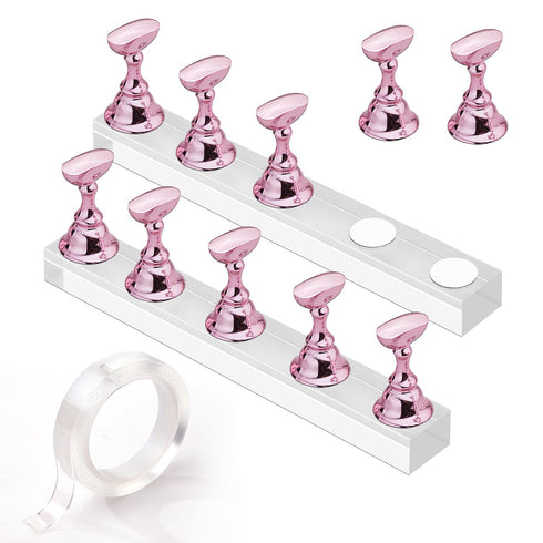 Makartt Nail Stand for Nails Art Display Practice Nail Holder for Painting Nails Stand for False Nail Press On Designs Magnetic Fake Nail Holder w...
