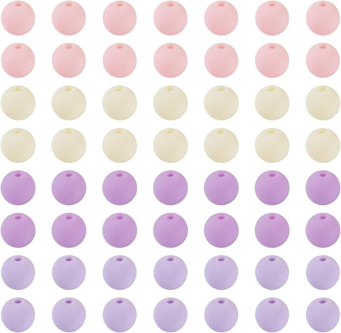 190Pcs 8mm Frosted Acrylic Round Beads Lilac Small Lanyard Beads Cute Kandi Beads Pastel Pony Beads for Crafts DIY Friendship Bracelet Jewelry Mak...