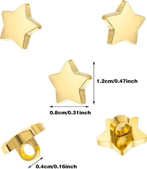 100Pcs Star Buttons Small Sewing Craft Gold Star Buttons Star Decorative Buttons for Clothing Costume Design Scrapbooking Art Crafts DIY Decoratio...