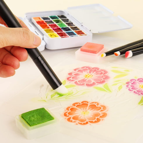 6PCS Detailed Mini Ink Blending Brushes for Card Making, 3 Models Sizes, Small Art Blending Tool for Ink Blending,Use with Stencils,Deal with Smal...