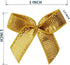 50pcs 1-Inch Mini Ribbon Bows for Crafts Metallic Ribbon Ornaments Mini Christmas Bows Appliques Craft for Sewing,Scrapbook(Gold)...