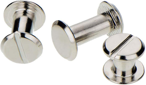 100 Set M4 Chicago Binding Post Screw Assorted Kit Metal Nail Rivet Chicago Button for DIY Leather Decoration Bookbinding(Silvery 1/4 5/16 3/8 Inc...