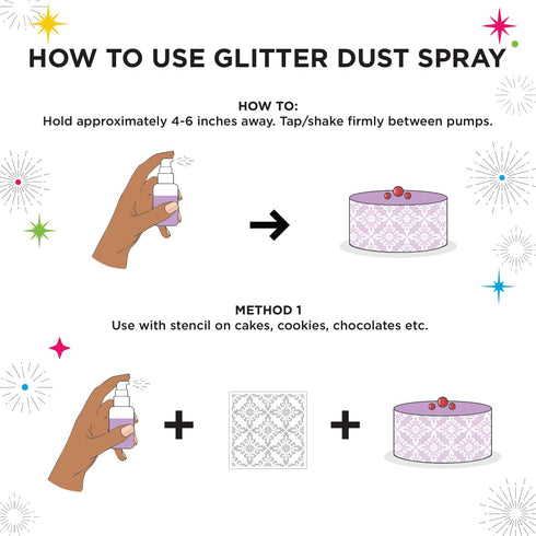 Blacksherbet Edible Glitter Spray, (10g) | 100% Edible | Cakes, Cupcakes, Cocktails, Edible Drink Glitter, Chocolate. Food Grade Glitter & Dusts. ...