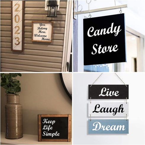4 Inch Alphabet Letter Stencils for Painting - 70 Pack Letters and Numbers Stencil Templates with Signs for Painting on Wood, Reusable Letter and ...