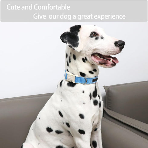 ARING PET Dog Collar-Adjustable Cotton Small Dog Collars, Lightweight Comfortable Blue Pet Collars with Quick Release Buckle for Small Medium Larg...