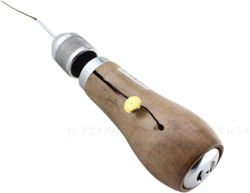 JC Performance Leather Sewing Awl Quick Stitch Repair Tool Set Heavy Duty Thread (with Awl, Black)...