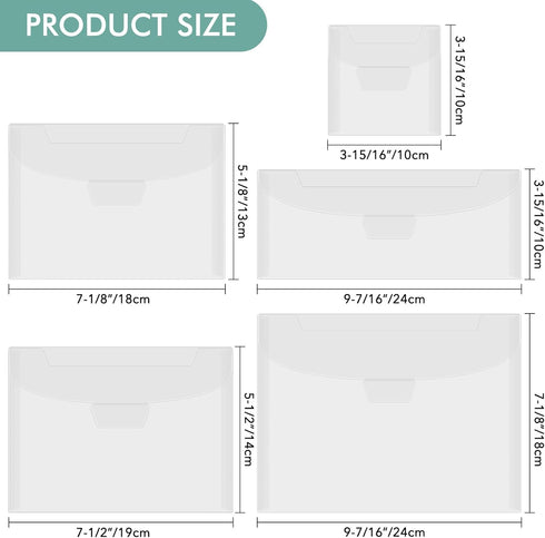 50 Pcs/Set 5 Sizes Stamp & Die Storage Pockets Resealable Clear Plastic Seal Bags Storagefor Cutting Dies Stamp Crafts for DIY Scrapbooking Paper ...
