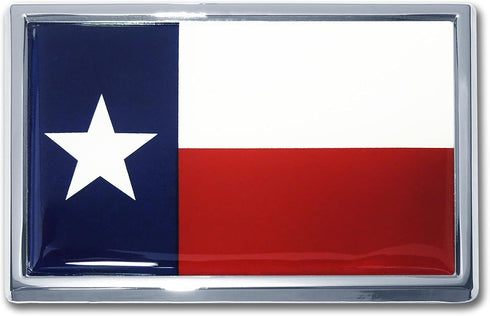 Elektroplate State of Texas Flag Large All Metal Emblem for SUVs/Trucks | Universal Fit at 2.7" x 4.2" | Weatherproof...