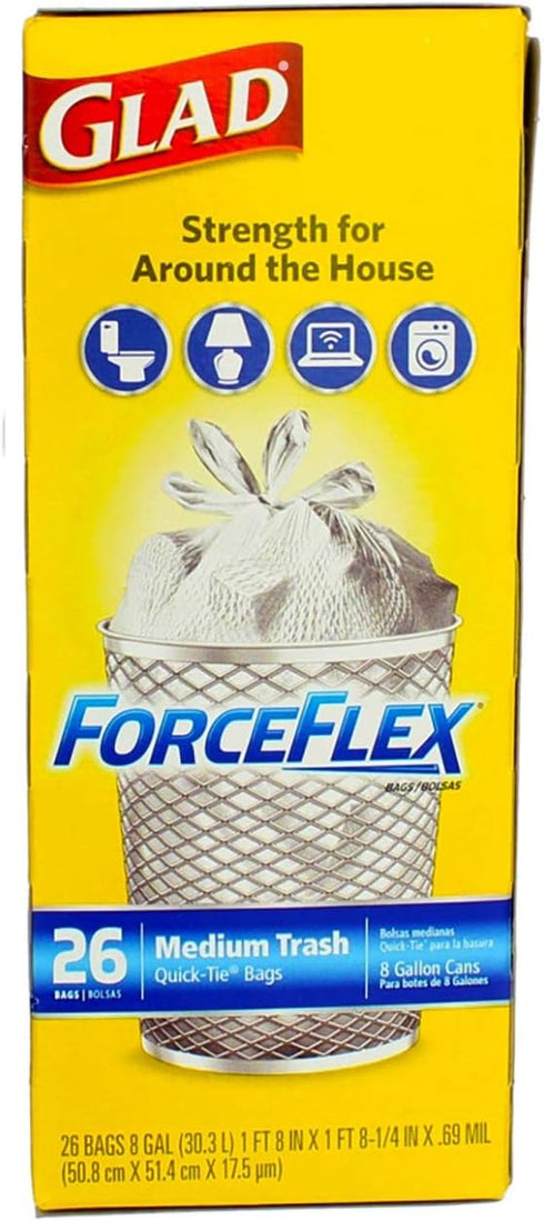 ForceFlex Quick-Tie Medium Trash Bags (Box of 26)...