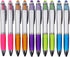 Stylus Pens for Touch Screens, Medium Point Pens with Crystals for Women and Kids Black Ink Pen with Stylus Ballpoint Pens with Comfort Grip for T...