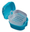 Denture Bath Case Cup Box Holder Storage Soak Container with Strainer Basket for Travel Cleaning (Light Blue)...