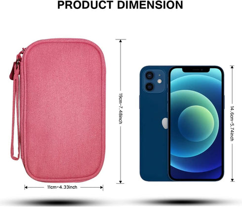 Electronics Organizer Bag Case Pouch Cable Charger Organizer Case Travel Shockproof Cord Carrying Case for Earphone Powerbank USB Hard Drive SD Ca...
