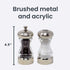 Olde Thompson 4.5" Monterey Acrylic Salt Shaker & Pepper Mill Set, Adjustable Pepper Grinder...