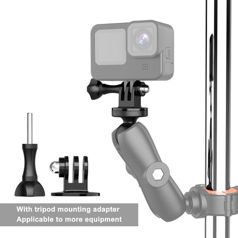 1" Ball Mount Adapter for Insta360 One X2, X, One R, RS, GO 2, GoPro Hero, Compatible with RAM Ball Head Mounts B Size Double Socket Arm...