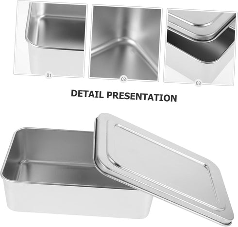 Box Covered Baking Tray Stainless Steel Bakeware Baking Pan with Lid Bread Baking Pan Cake Pan with Lid Bread Oven Stainless Steel Baking Pan Brea...