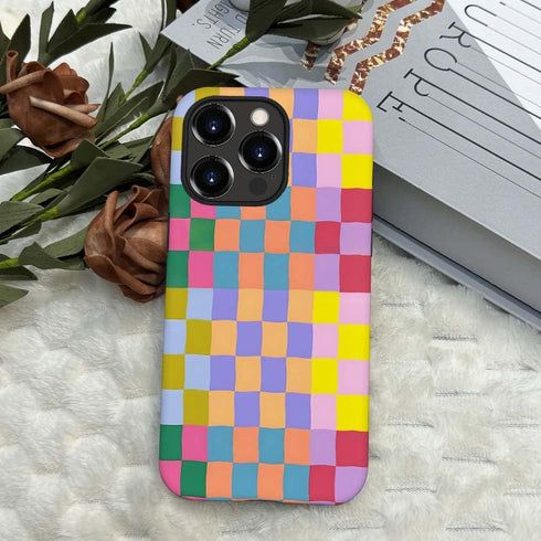 SEized Case Compatible with for iPhone 13 Pro,Happy Colorful Checkerboard Phone Case for Girl Women Boy Men,Durable Protection Case for iPhone 13 ...