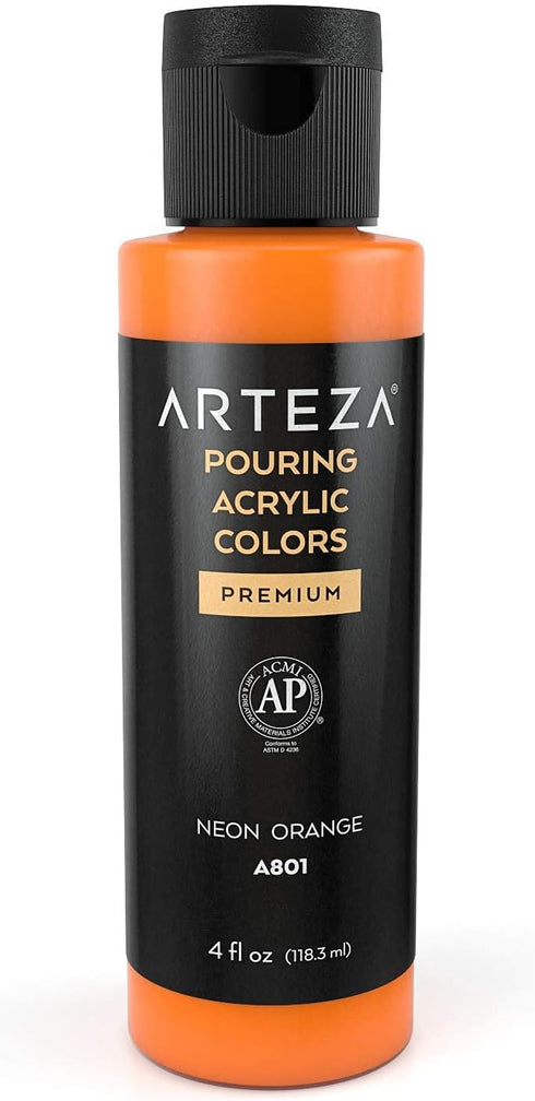 ARTEZA Acrylic Pouring Paint Set, 4 Orchid Colors, 4 oz Bottles, High-Flow Paint, No Mixing Needed, Art Supplies for Canvas, Glass, Paper, Wood, T...