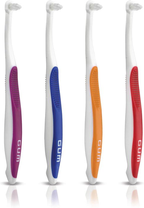 GUM End Tuft Toothbrush - Extra Small Head for Hard-to-Reach Areas - Implants, Back Teeth, and Wisdom Teeth - Soft Dental Brush for Adults, 1 Coun...