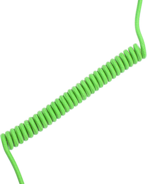 ASCENY Coiled & Double-Sleeved Mechanical Keyboard Cable, for Type-C Mechanical Keyboards (Green)...