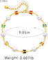 Butterfly Anklet for Women 14K Gold Plated Summer Colorful Crystal Butterfly Pearl Ankle Bracelet (Pearl,Gold)...