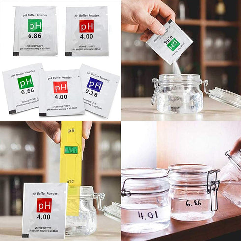 DuvinDD 18 Pack pH Meter Buffer Solution Powder 6.86/4.00/9.18, pH Calibration Solution Packets for Precise PH Meter...