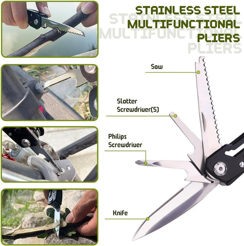 14 in 1 Multitool Pliers Gives One Whistle as a Gift, Professional Pocket Pliers from Wife Daughter to Father Boyfriend Husband on Christmas, Birt...