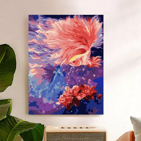 ZRIZQ Paint by Number for Adults Beginners,Animal Paint by Numbers Kits on Canvas,Goldfish DIY Oil Painting Acrylic Paints for Home Wall Art Decor...