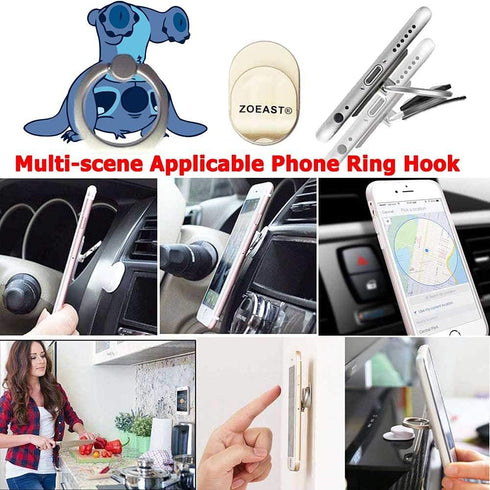 ZOSTLAND 3Pack Naughty Funny Blue Alien ET Handstand Alien Phone Ring Universal 360°Adjustable Phone Case Finger Grip Stand Holder Desk Stent Moun...