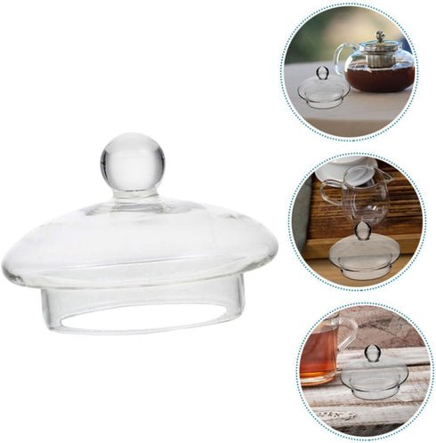 Teapot Lid Small Glass Lid Pot Lid Top Clear Lids Replacement Glass Teapot Caps Glass Tea Pot Lid Tea Steeper Lid Tea Kettle Lid Replacement Glass...
