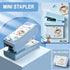 Cute Office Supplies Mini Stapler Cartoon Small Stapler Pop Animal Decal Stickers Stapler with Staples Set for Desk (Blue)...