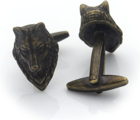 Wolf Head Bronze Cufflinks...