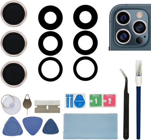 6pcs Back Rear Camera Lens Glass Replacement for iPhone 13 Pro and 13 Pro Max Camera Glass Lens with Pre-Installed Adhesive & Repair Tool Kit (Not...