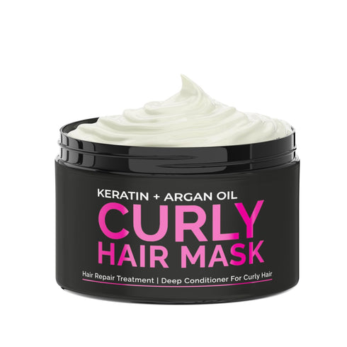 SUNATORIA Curly Hair Mask - Deep Conditioner Curly Hair Treatment - Natural Argan & Keratin Hair Treatment Mask - Repair Hydrating Moisturizer for...