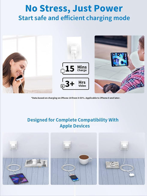 iPhone 15/15 Pro Max Charger, iPad USB C Charger for iPhone 15/15 Plus/Pro Max, iPad Pro 12.9/11 inch, iPad Air 5th/4th, iPad 10th, 3Pack PD Fast ...