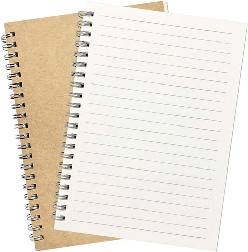 2-Pack Wide Ruled Notebook, Soft Yellow Cover Spiral Notebook, Memo Notepad Sketchbook, Students Office Business Diary Spiral Book Journal,100 Pag...