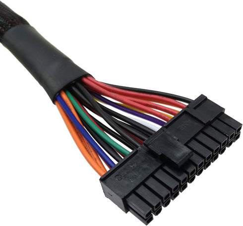 COMeap 24 Pin ATX Cable for Corsair AX Series and Seasonic PSUs, 18 Pin + 10 Pin to 24 Pin ATX PSU Power Adapter Sleeved 24.8-inch(63cm)...