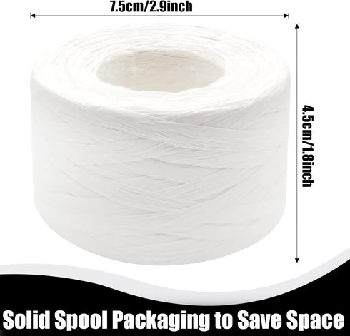 Anvin 2 Rolls Natural Raffia Paper Ribbon Matte Twine Raffia Ribbon Paper Decorative String for Festival Gift Wrapping, Crafts and DIY 1/4" Wide b...