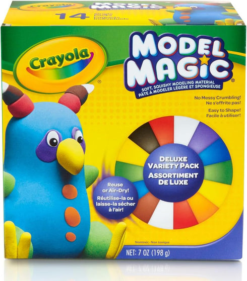 Crayola Model Magic Deluxe Variety Pack (14 Packs), Kids Air Dry Clay, Modeling Clay Alternative, Kids Craft Supplies, 7oz...