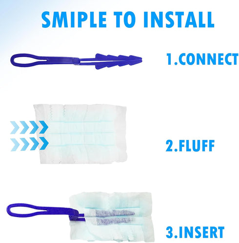 30 Count Duster Refills for Swiffer Feather Dusters, 180 Microfibre Heavy Duty Multi-Surface Dust Duster Refills with 1 Handle, Unscented...