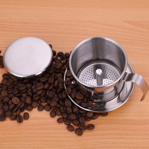 Coffee Filter Vietnamese Coffee Drip Filter Stainless Steel Vietnamese Coffee Maker Coffee Maker Pot Single Serving Cup Manual Coffee Infuser Filt...