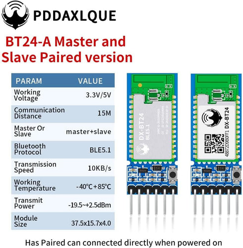 A Pair of DX-BT24-A Bluetooth Module BLE 5.1 for Arduino Master and Slave Wireless Bluetooth RF Transceiver Serial Communication Bluetooth Pass Th...