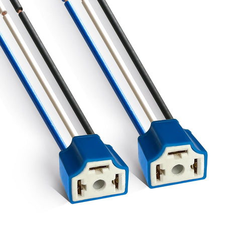 H4 Pigtail Headlight Socket H4 Connector Wiring Harness Female Plug 14AWG Ceramic H4 9003 Pigtail Connector (pack of 2)...