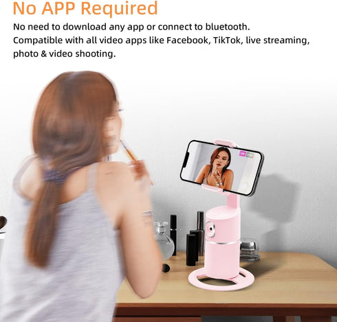 Mcbazel Auto Face Tracking Tripod, No App Required, Rechargeable Battery, 360° Rotation Phone Tracking Holder Face Body Phone Camera Mount for Liv...