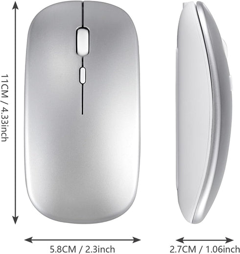 Wireless Bluetooth Mouse for Apple iPad iPhone MacBook Android Samsung Tablet Phone Dual-Mode Rechargeable 2.4G Portable Computer Mice for Windows...