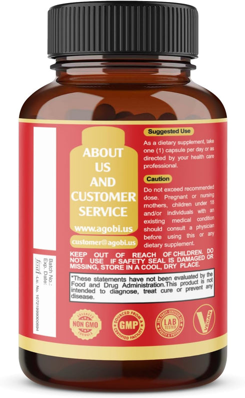 agobi 7in1 Adrenal Support Supplement - Concentrated Ashwagandha, Panax Ginseng, Rhodiola Rosea & More - 60 Capsules for 2 Month...